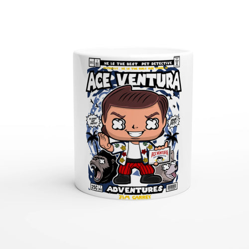 Ace Ventura Comic Style Coffee Mug | 11oz Ceramic Gift - Framed Pop Art