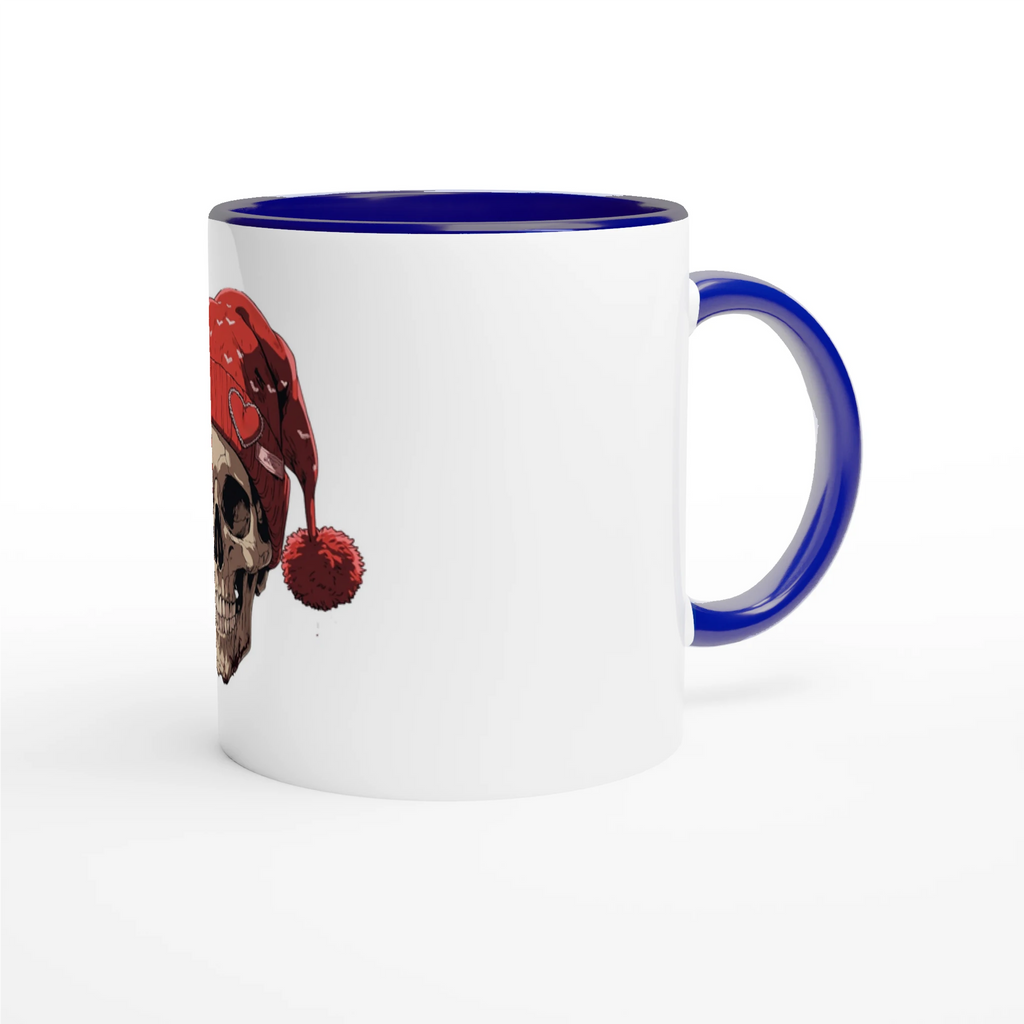 Skull in Red Beanie Coffee Mug | Edgy Alternative Gift - Framed Pop Art