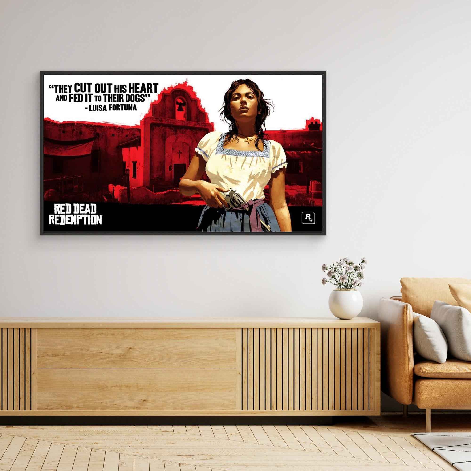 Luisa Fortuna Red Dead Redemption Canvas Print - Framed Pop Art