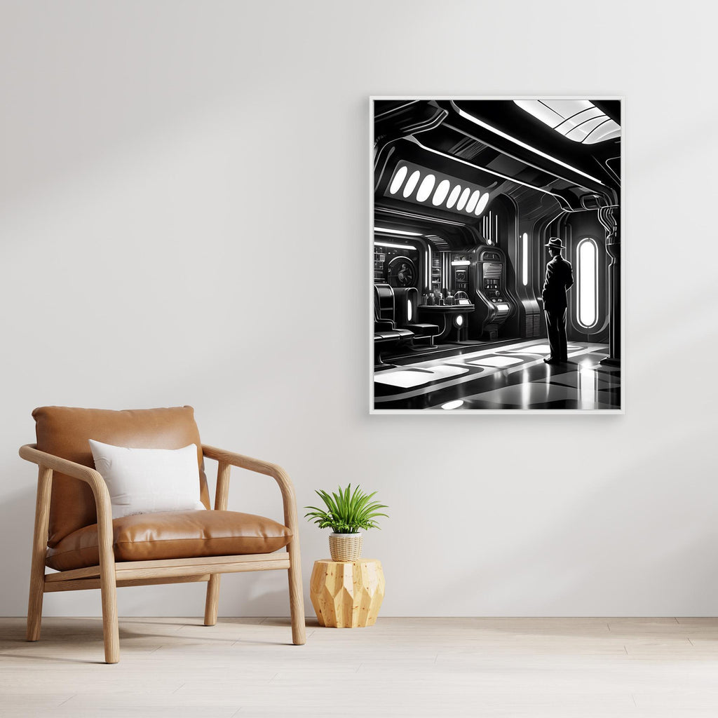 Retro-Futuristic Noir Sci-Fi Wall Art | Canvas Print - Framed Pop Art