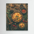 Rustic Fried Rice Bowl Asian Kitchen Canvas Wall Art - Framed Pop Art