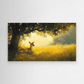 Woodland Fawn Art | Nursery Deer Canvas Print | 80 x 45 cm