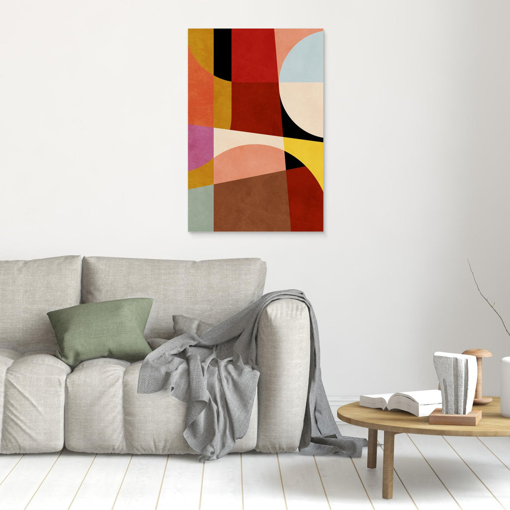 Bauhaus Abstract Shapes – Vibrant Hallway Wall Art - Framed Pop Art