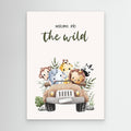 Welcome to the Wild Safari Nursery Wall Art Canvas - Framed Pop Art