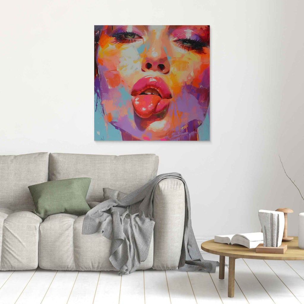 Abstract Female Face Portrait | Bold Modern Bedroom Wall Art