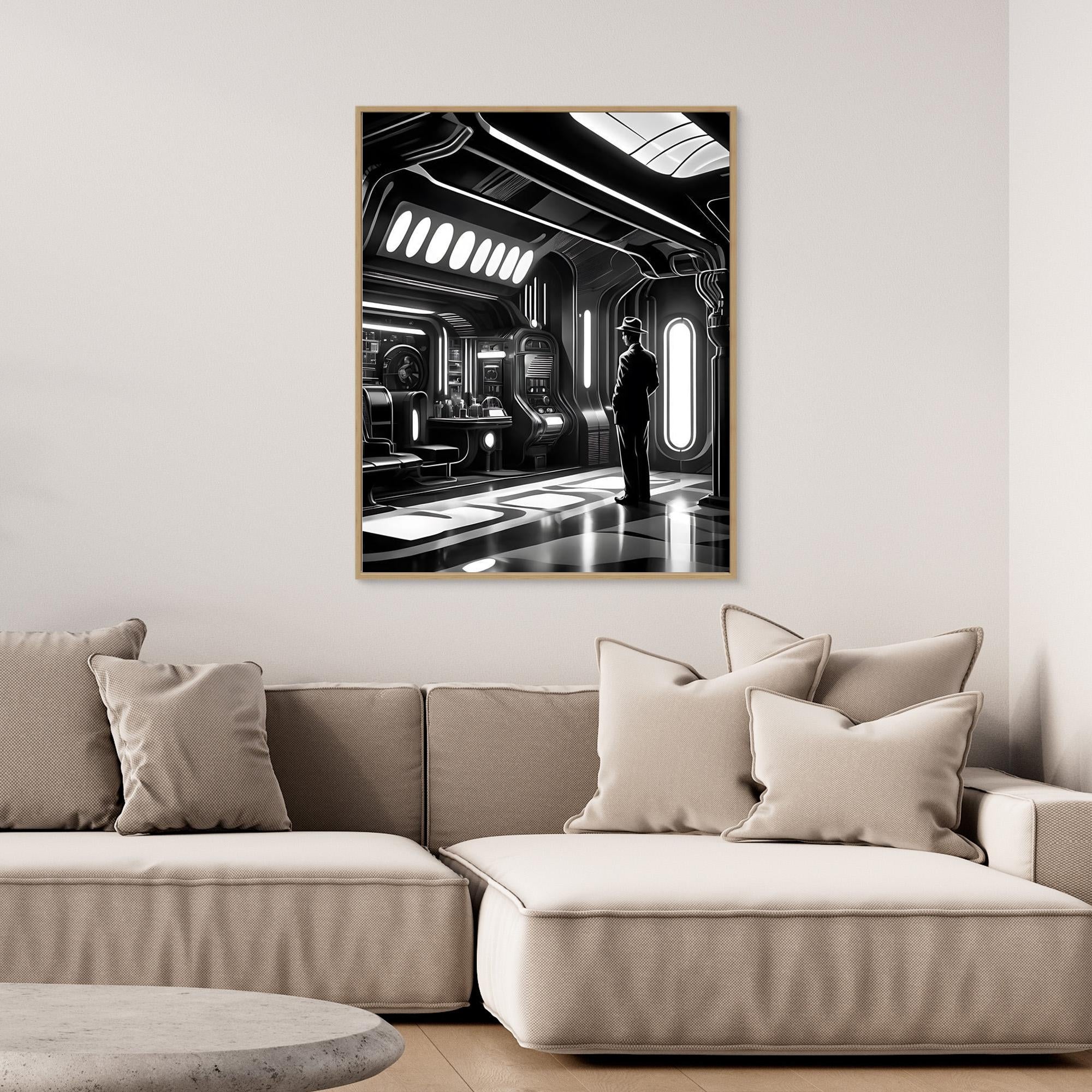 Retro-Futuristic Noir Sci-Fi Wall Art | Canvas Print - Framed Pop Art