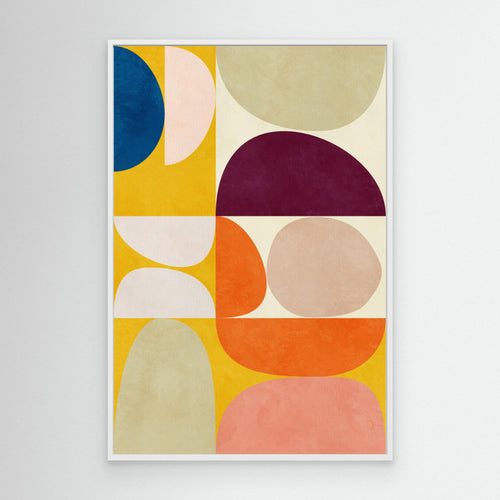 Abstract Geometric Shapes – Colourful Hallway Wall Art - Framed Pop Art