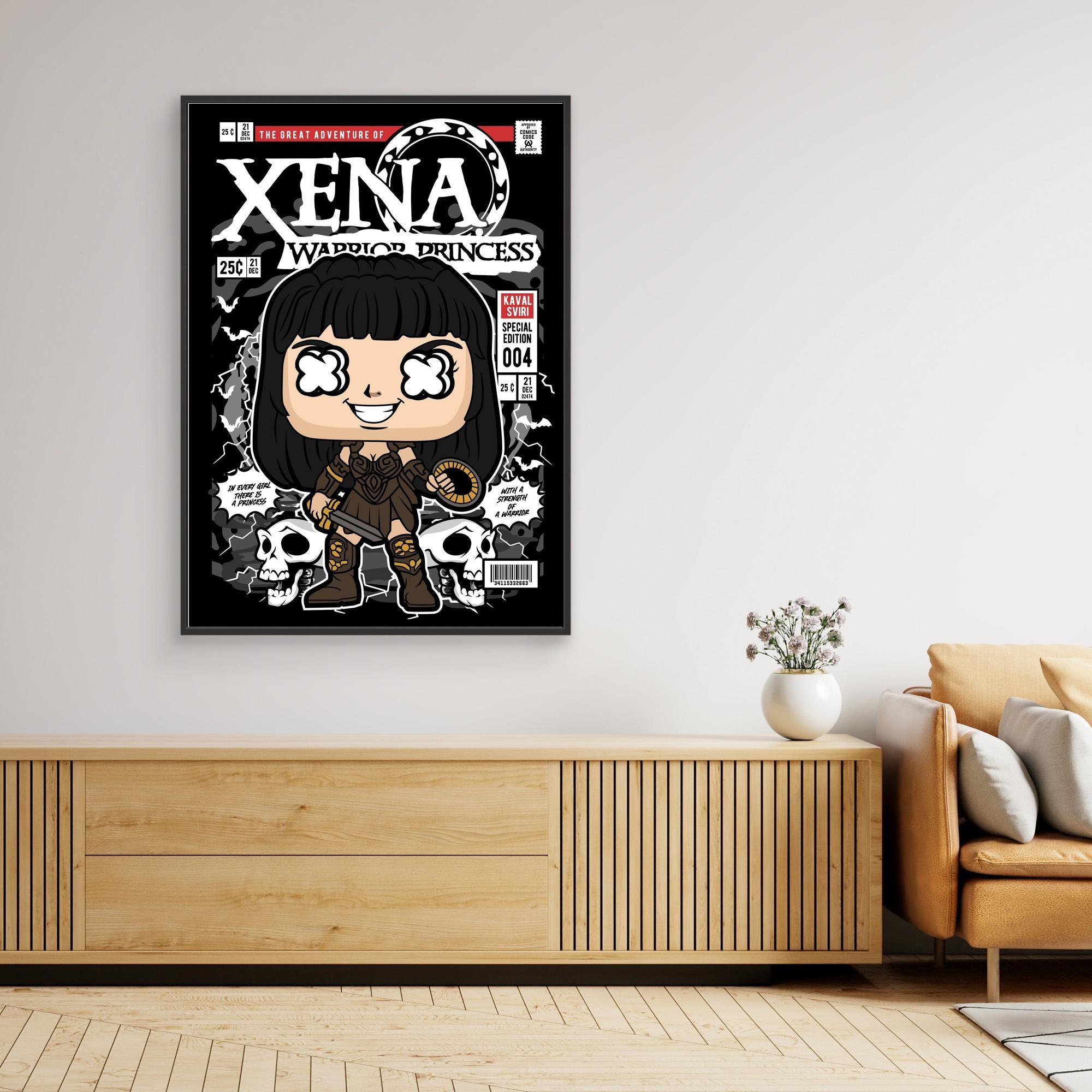 Xena Warrior Princess Canvas Wall Art Hallway Print - Framed Pop Art
