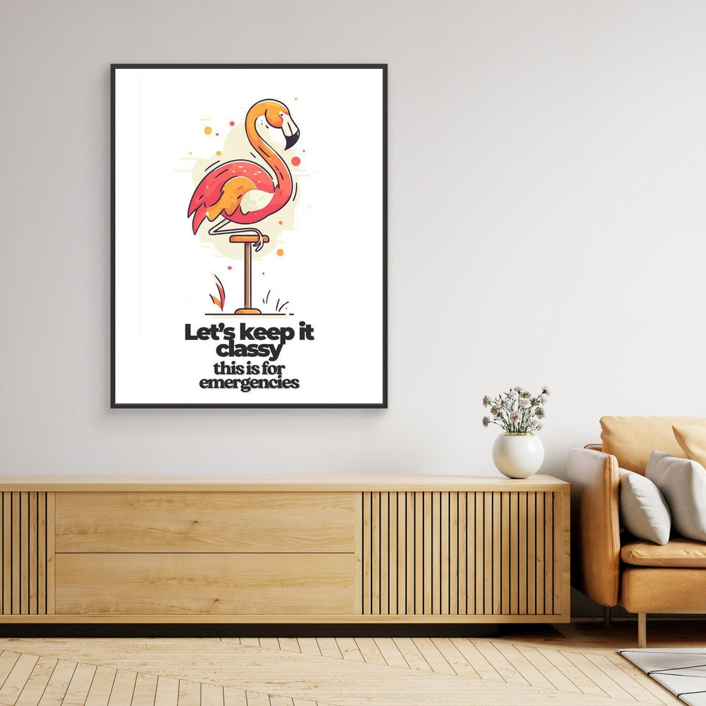 Funny Flamingo Art Print | Classy Bathroom & Bar Decor