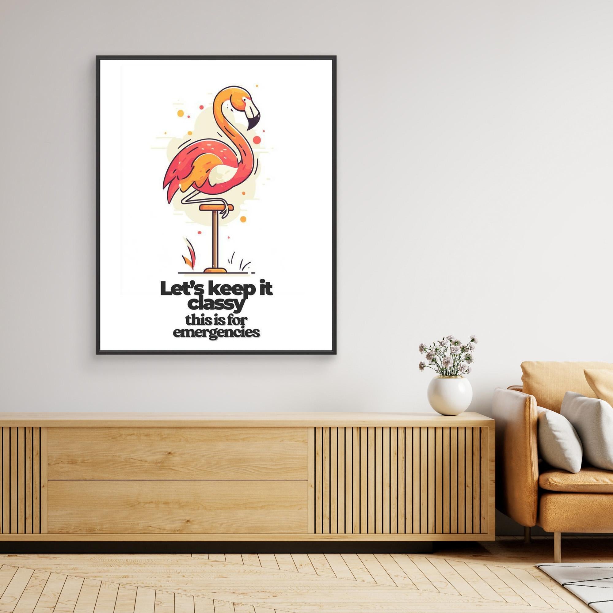 Funny Flamingo Art Print | Classy Bathroom & Bar Decor