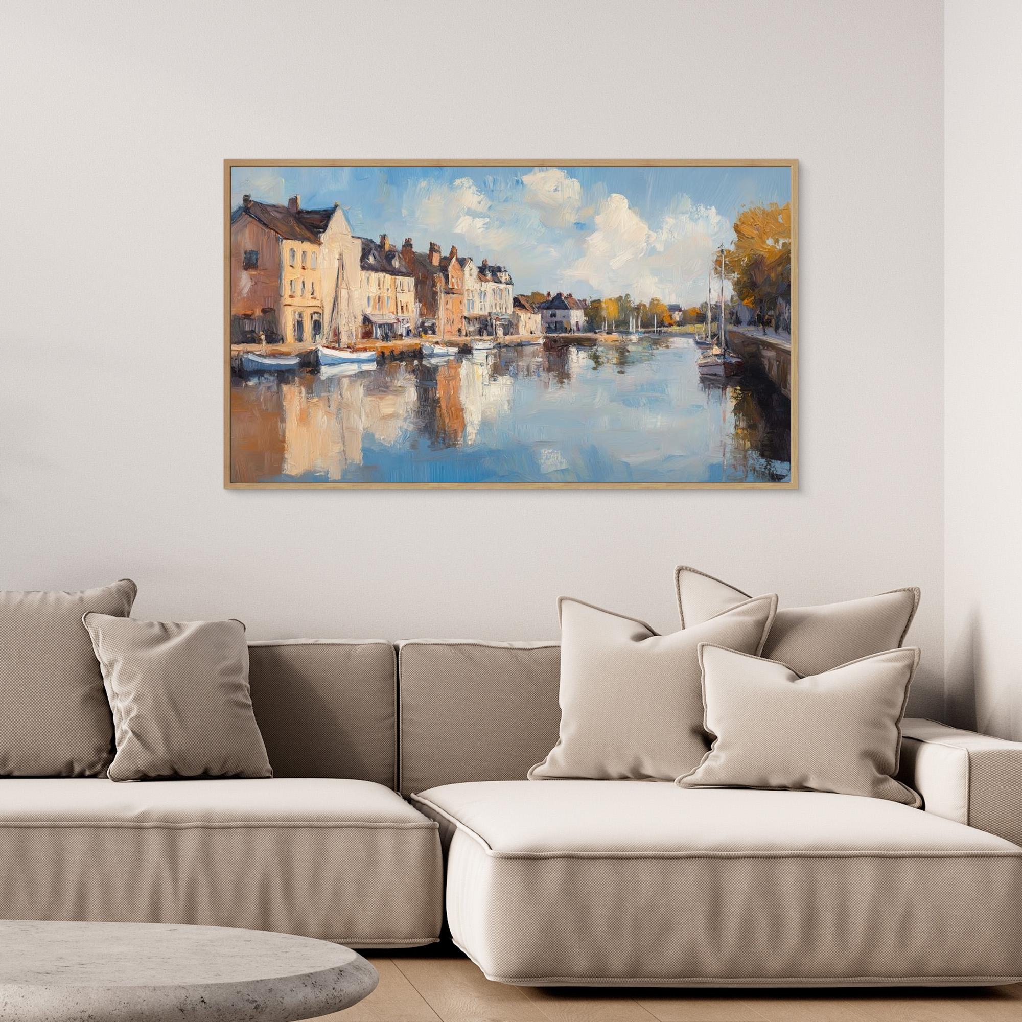 Harbour Reflections Panoramic Canvas Wall Art Print