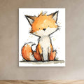 Cute Watercolor Fox Nursery Canvas Art - Framed Pop Art