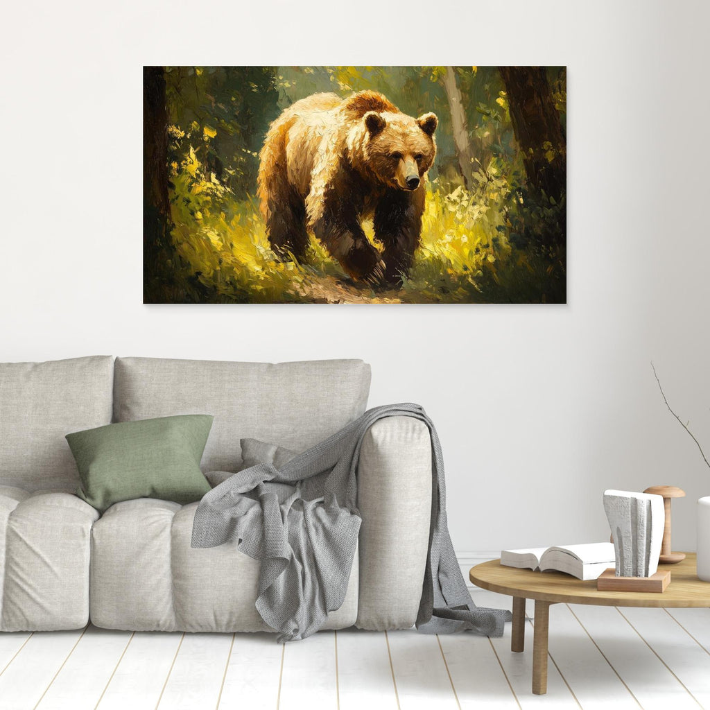 Grizzly Bear Oil Painting Effect Canvas Wall Art