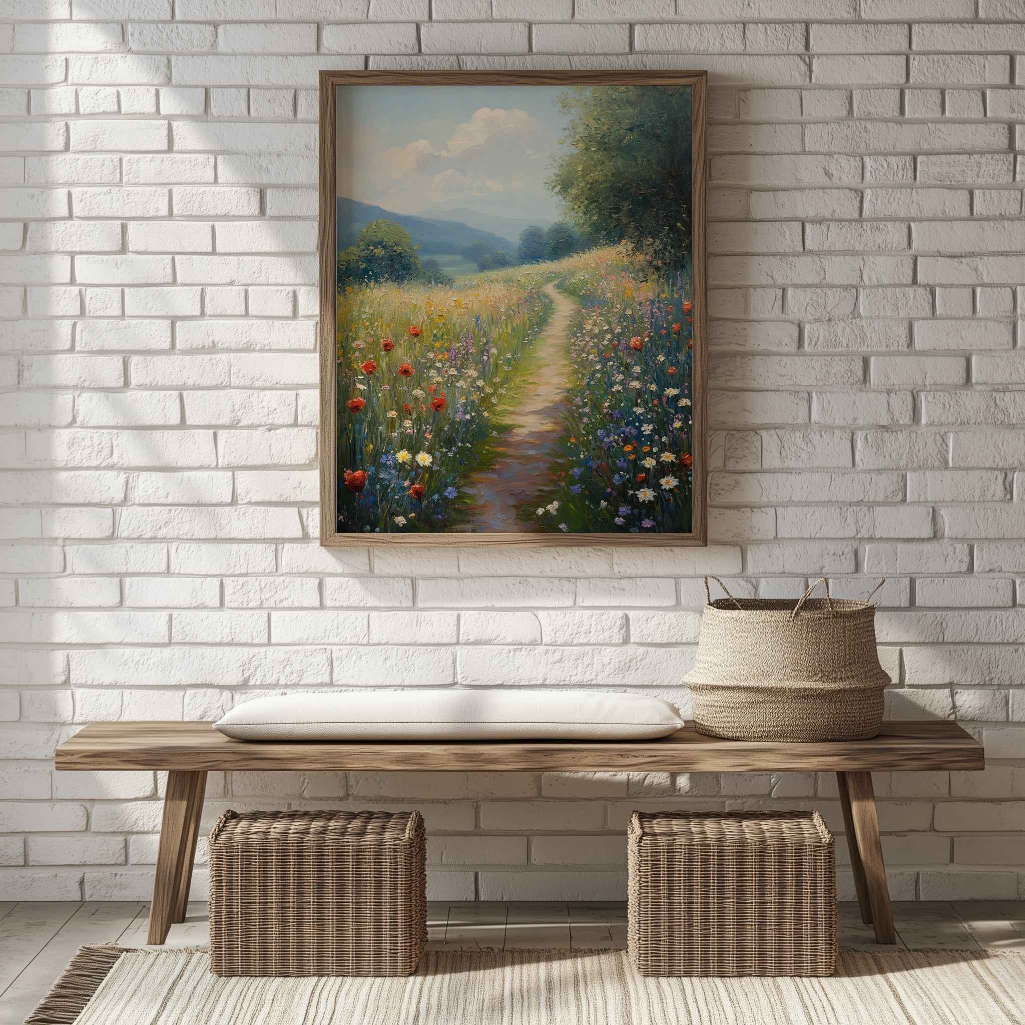 Hallway Wall Art – Wildflower Meadow Path Canvas Print