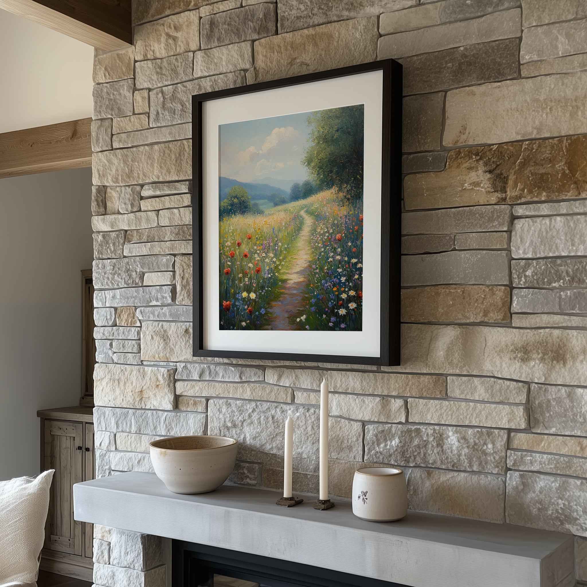 Hallway Wall Art – Wildflower Meadow Path Canvas Print