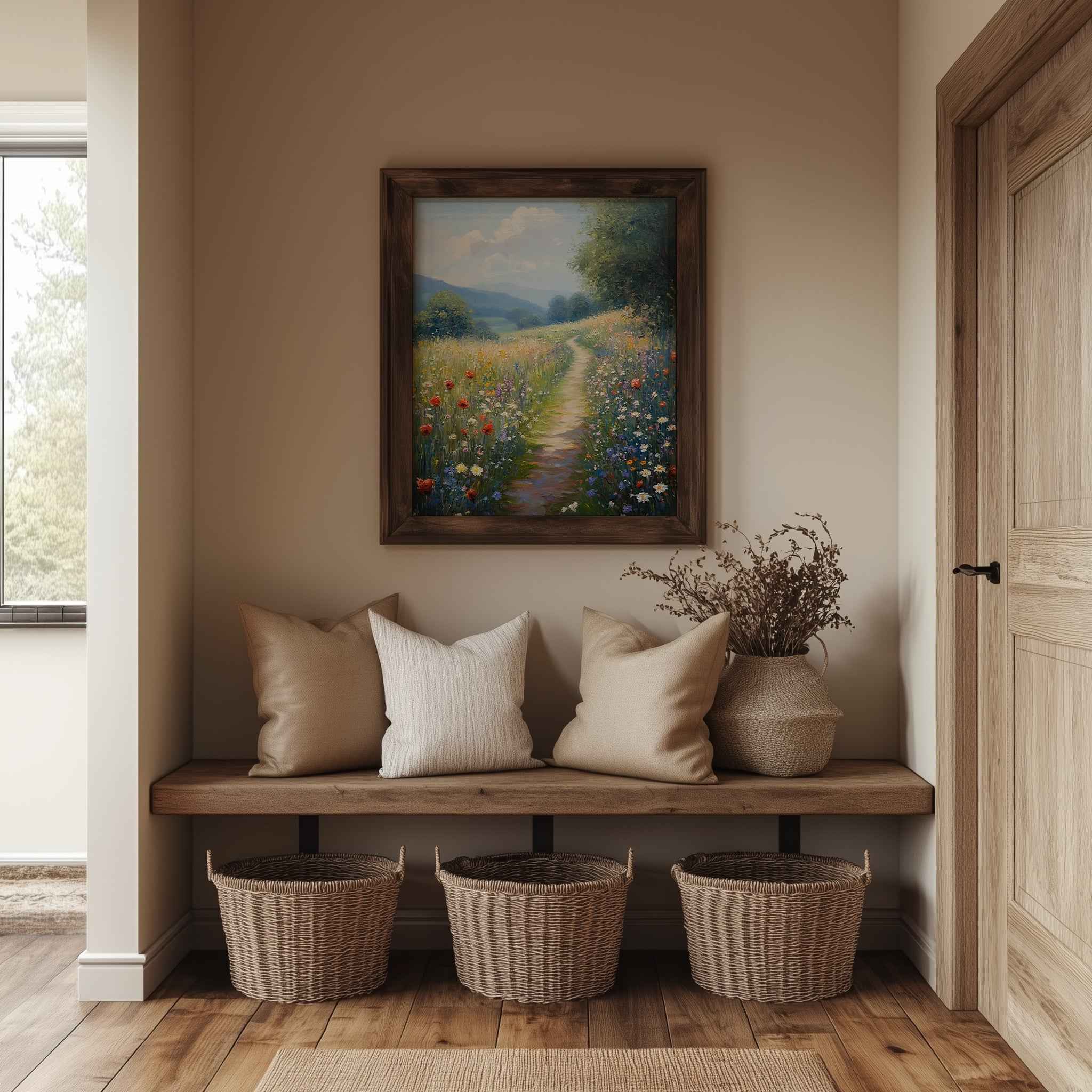 Hallway Wall Art – Wildflower Meadow Path Canvas Print