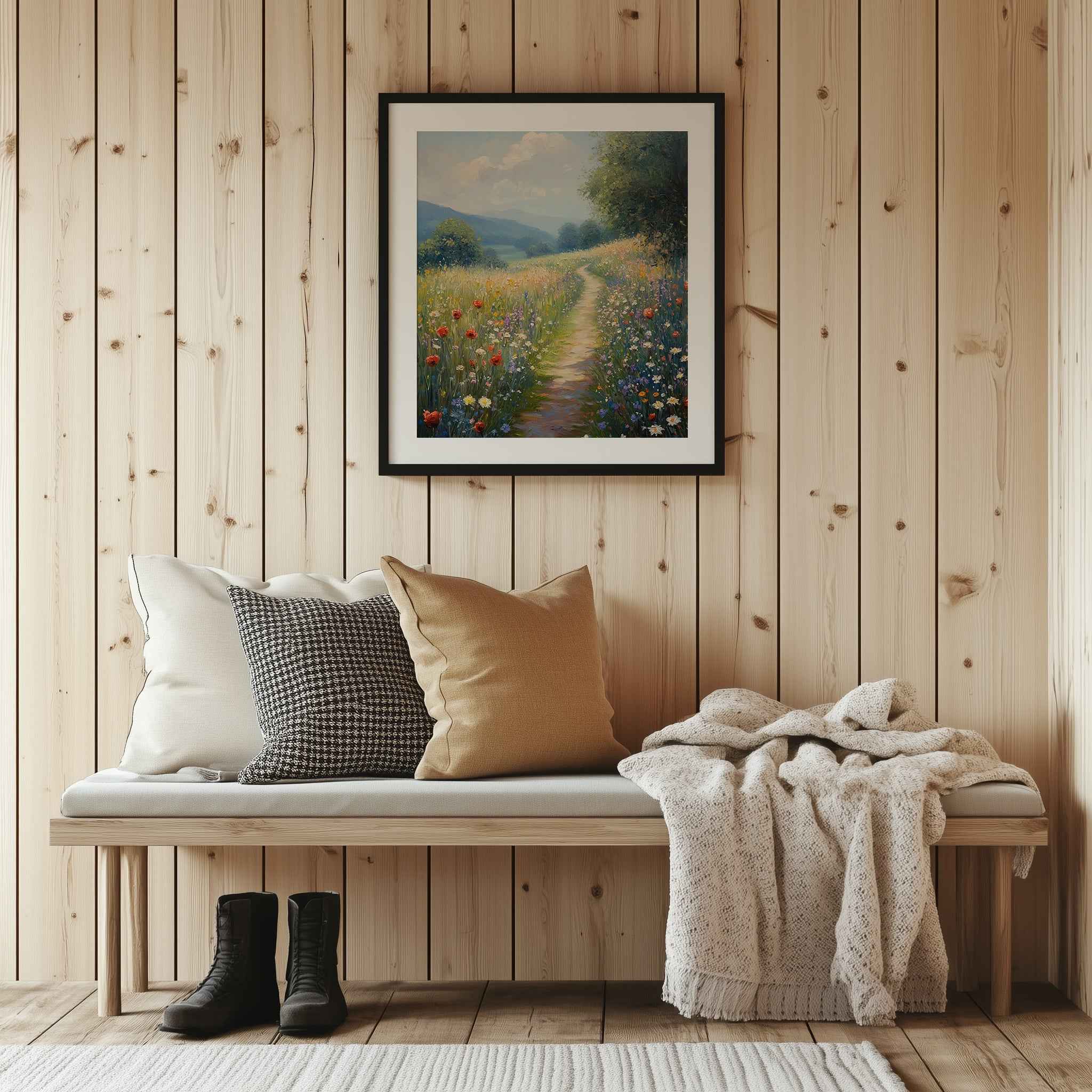 Hallway Wall Art – Wildflower Meadow Path Canvas Print