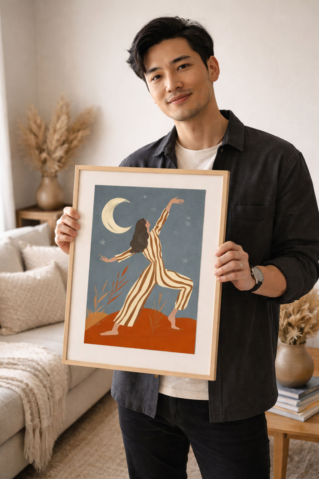 Boho Dancing With Stars Wall Art | Modern Nursery Decor - Framed Pop Art