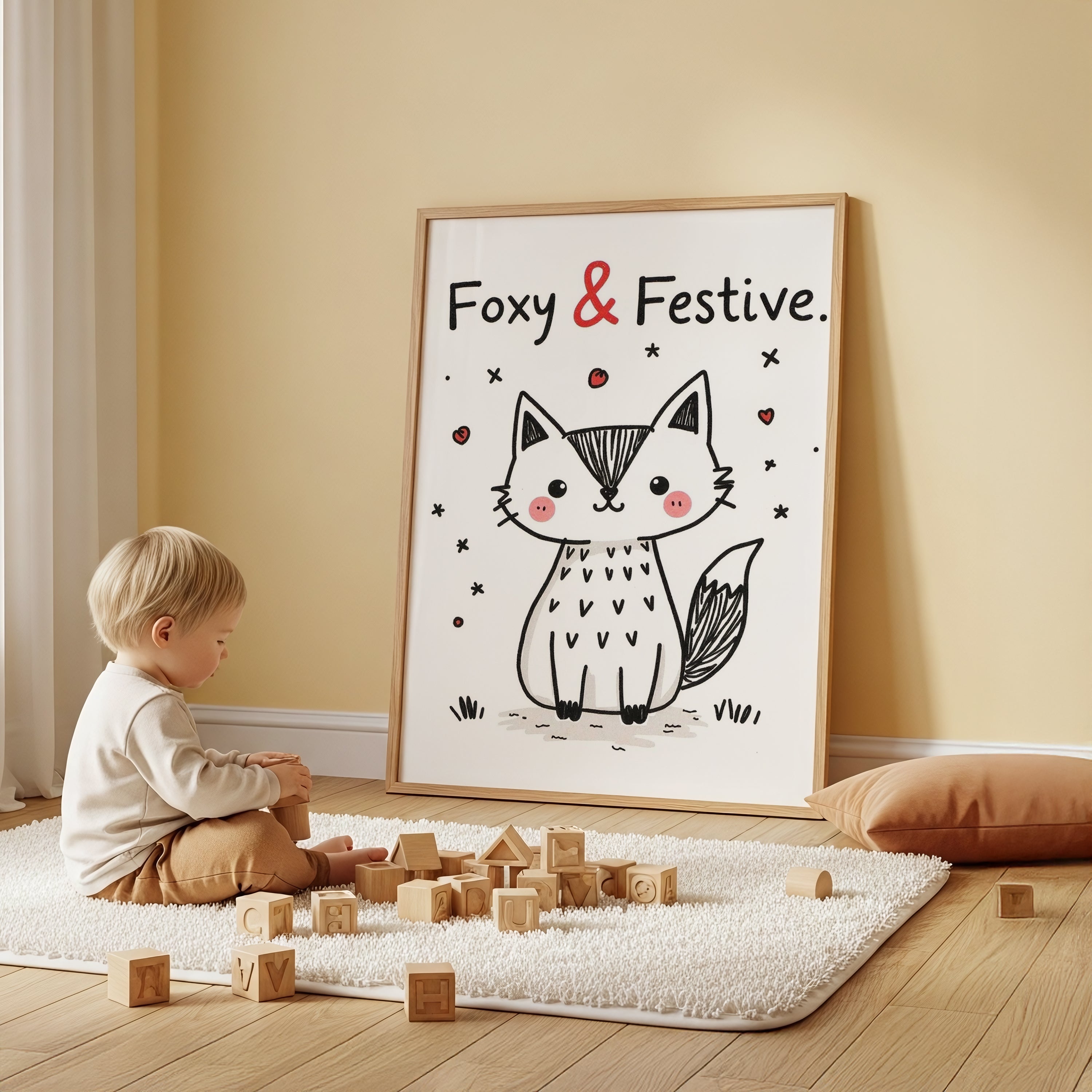 Cute Fox Printable Wall Art for Nursery or Kids’ Room Decor