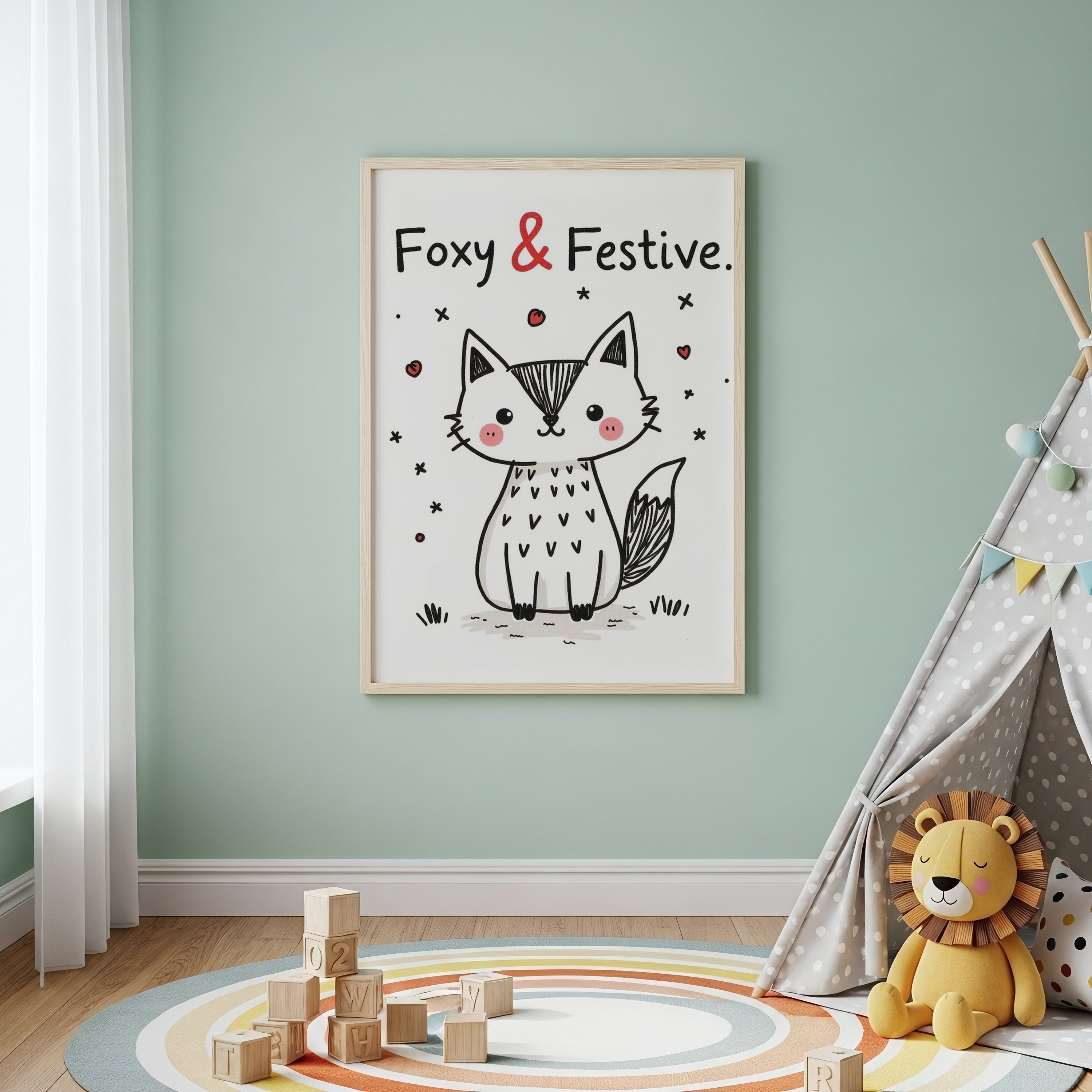 Cute Fox Printable Wall Art for Nursery or Kids’ Room Decor
