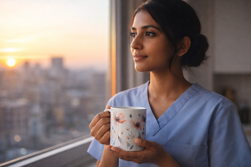 Pink Wildflower Mug – Scandi Decor Gift (11oz)