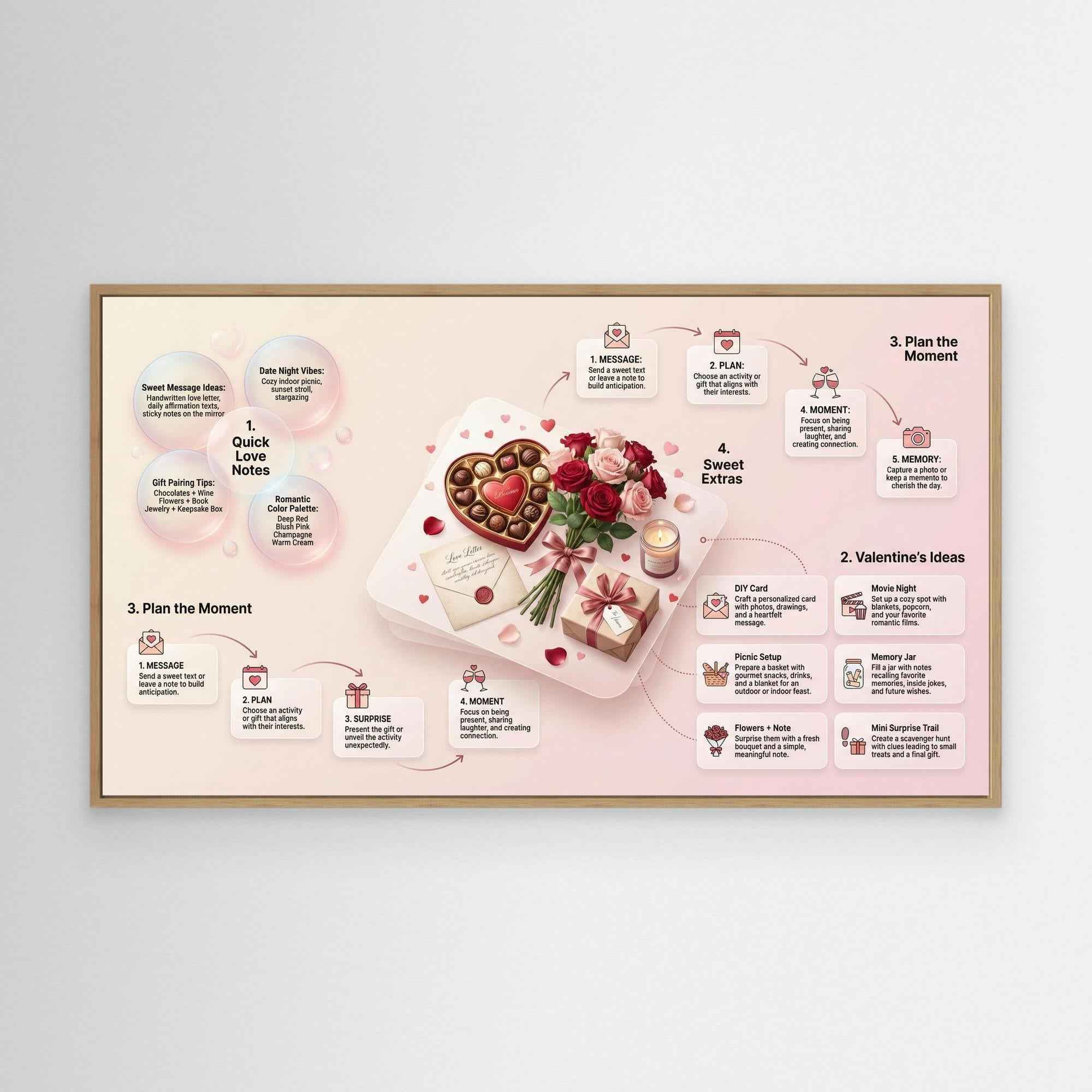 Valentine's Date Night Wall Art Framed Canvas Guide - Framed Pop Art