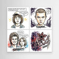 Stranger Things Fan Art Canvas | Hawkins Comic Print - Framed Pop Art