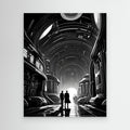Noir Sci-Fi Detective Wall Art | Futuristic Canvas Print - Framed Pop Art