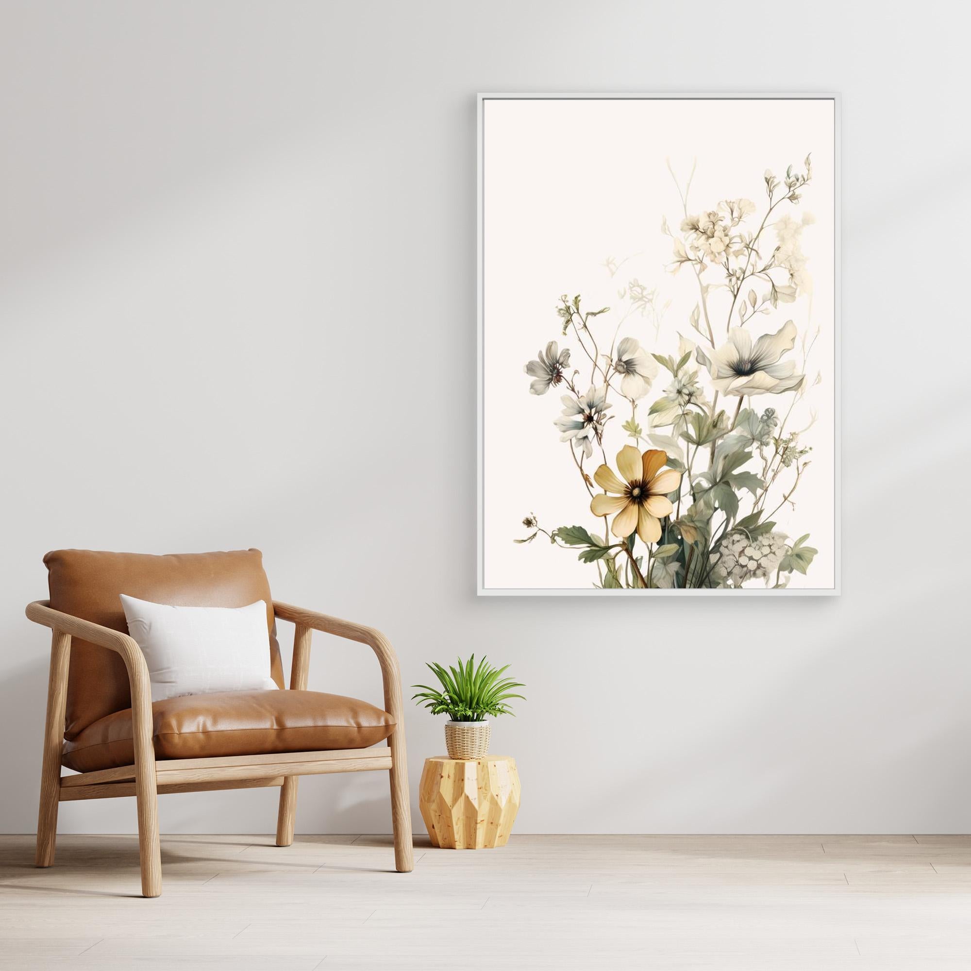 Vintage Floral Meadow Wall Art | Scandi Style Nursery Decor - Framed Pop Art