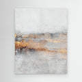 Abstract Gold & Grey Canvas | Modern Luxury Hallway Art - Framed Pop Art