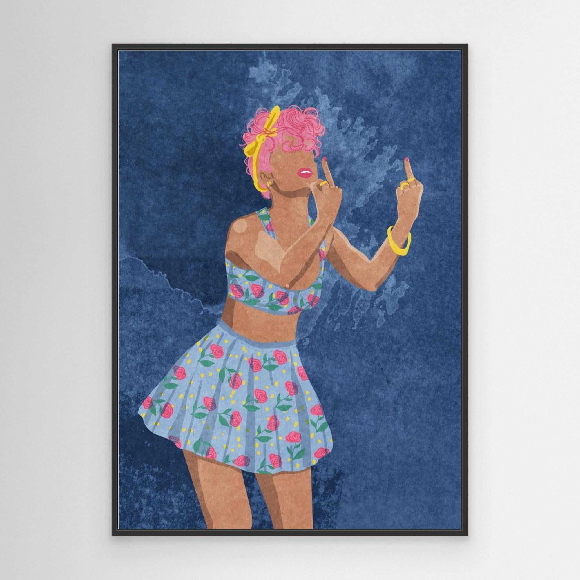 Not Your Girl Feminist Wall Art | Bold Retro Decor - Framed Pop Art