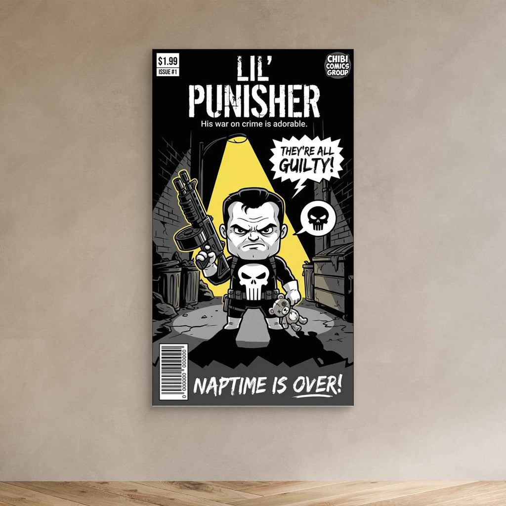 Lil Punisher Chibi Canvas Print - Framed Pop Art