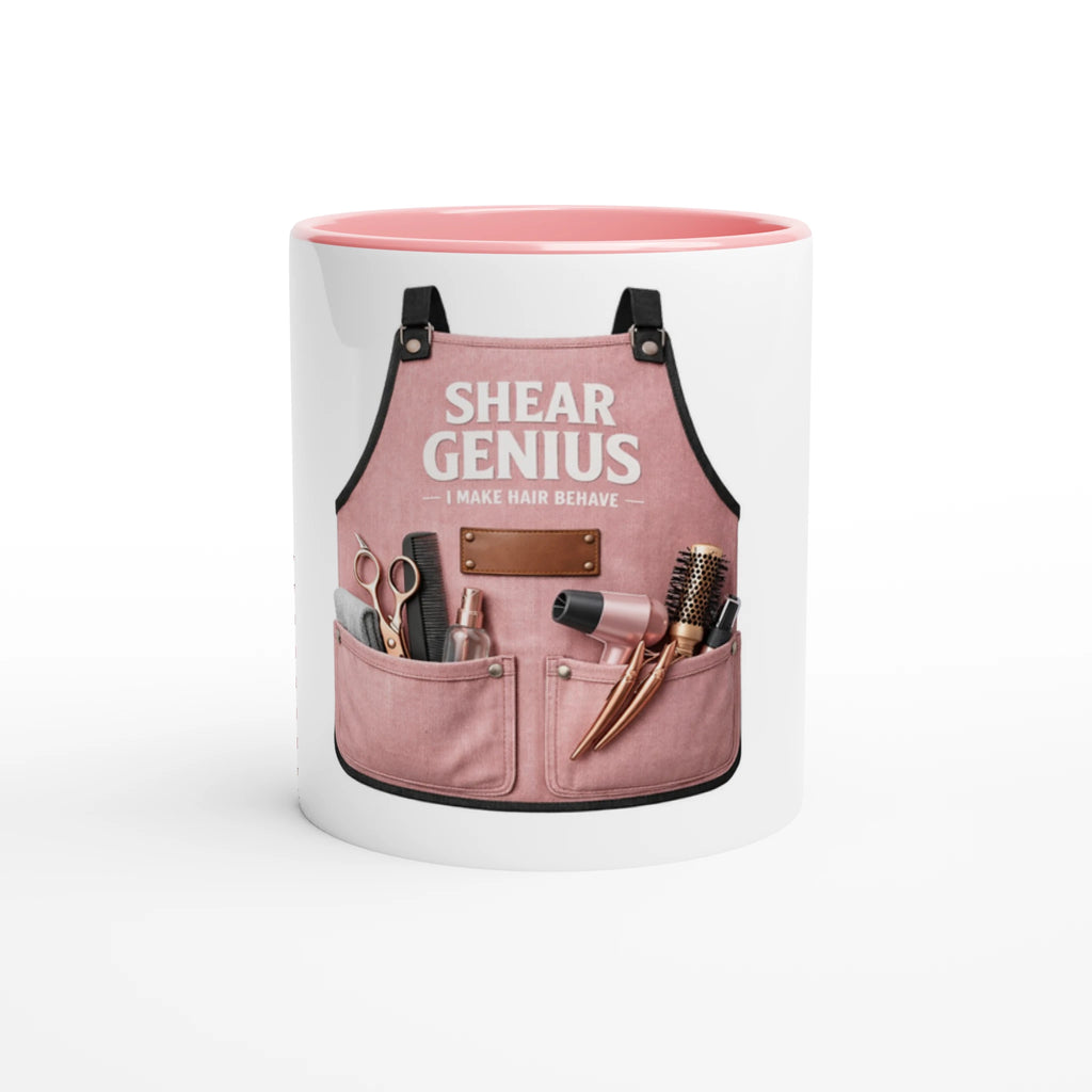 Shear Genius Hairdresser Mug | Gift for Hairstylists (Pink) - Framed Pop Art