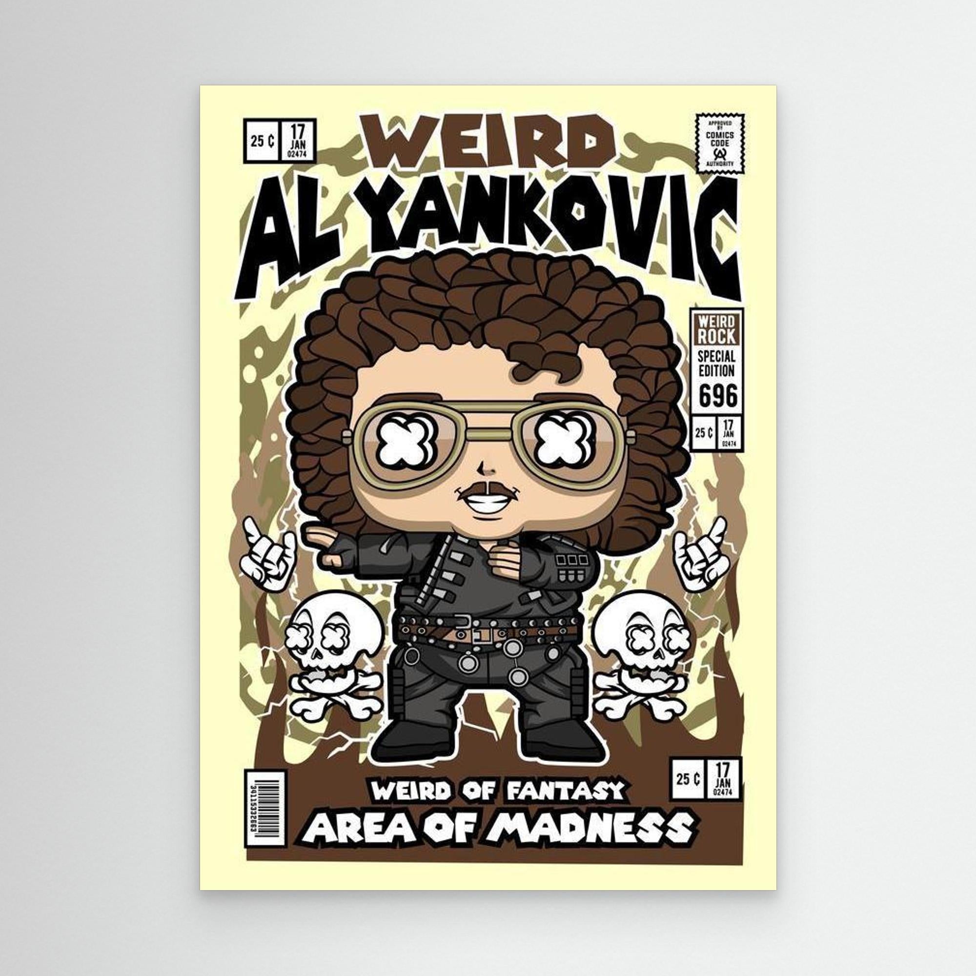 Weird Al Yankovic Comic Art | Retro Decor for Games Room - Framed Pop Art