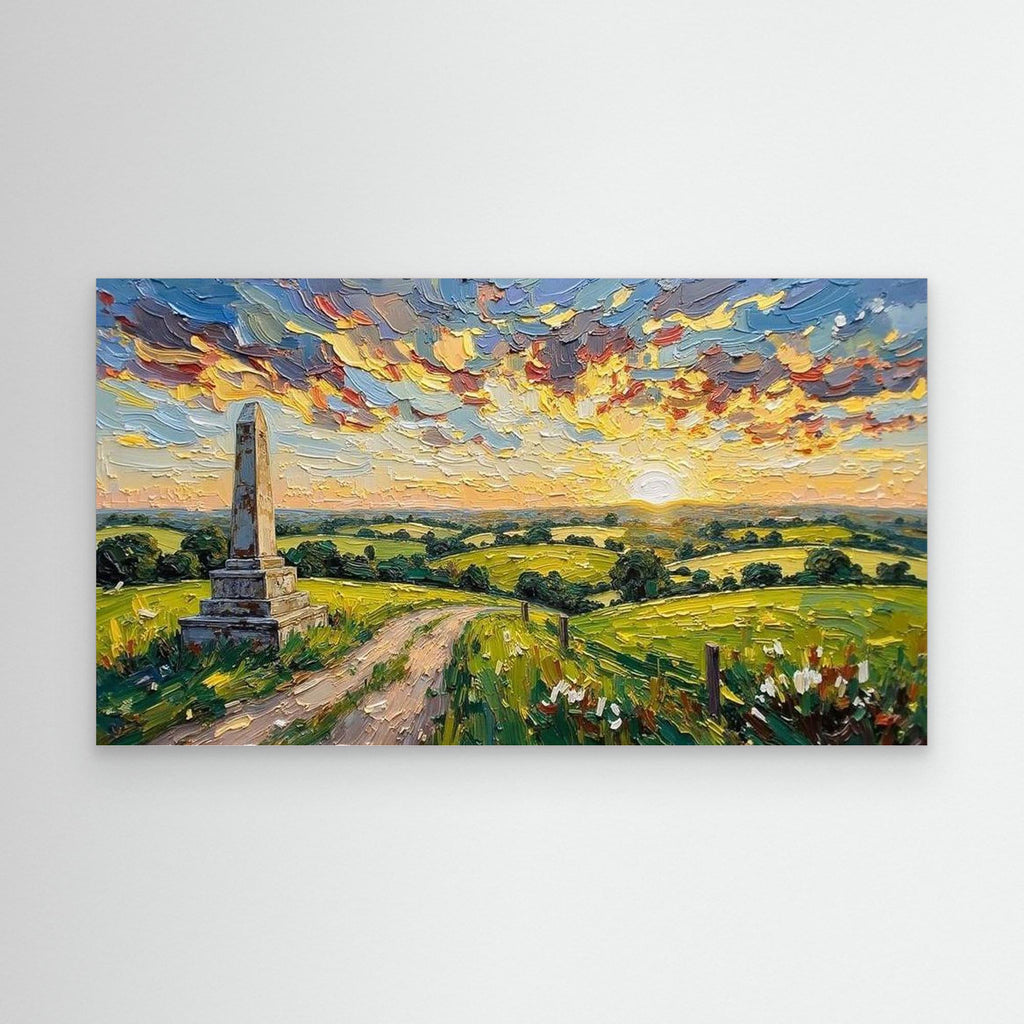 Hawkinge Sunset Landscape Wall Art | Living Room Decor