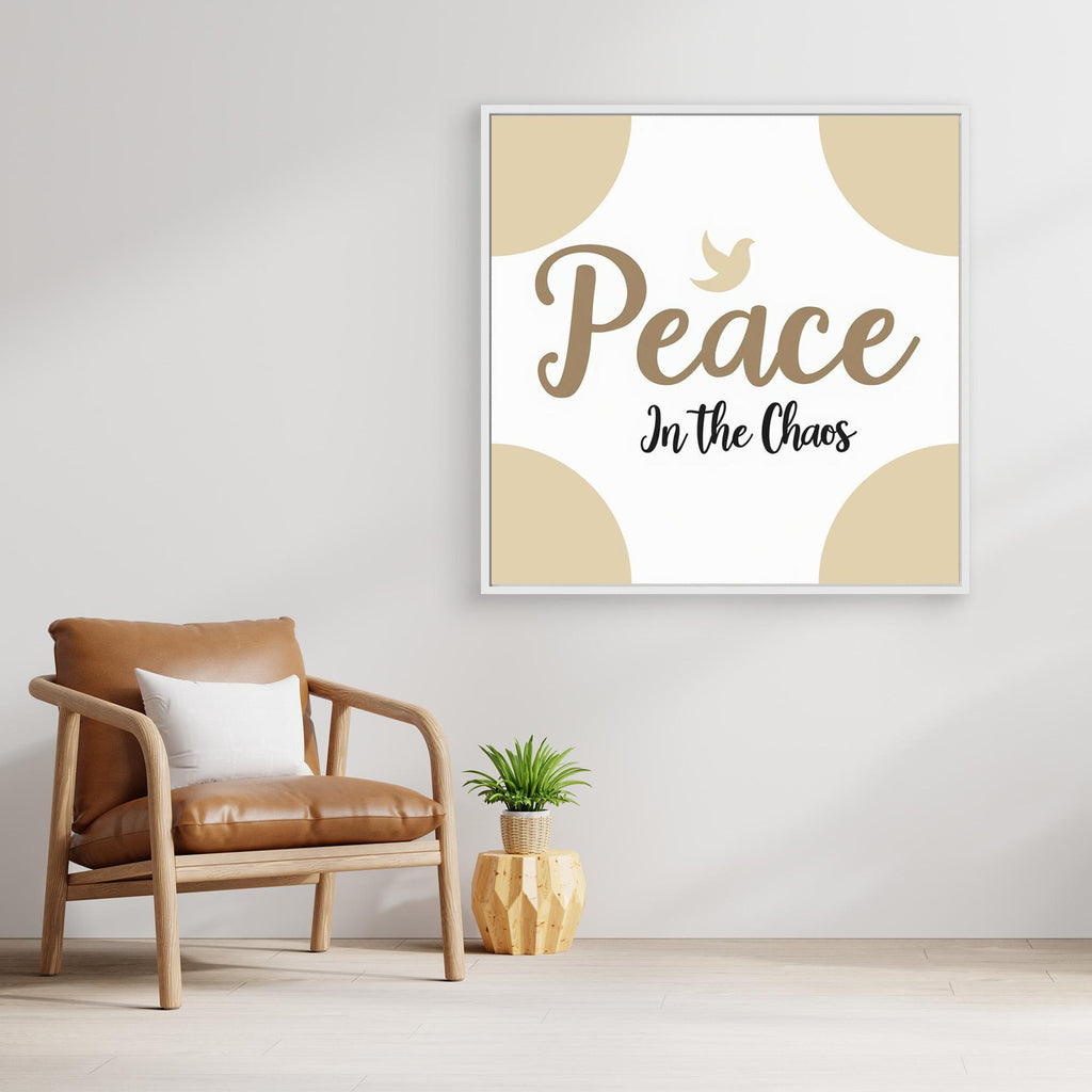 Peace In the Chaos Quote Framed Canvas Print | Zen Home Decor - Framed Pop Art