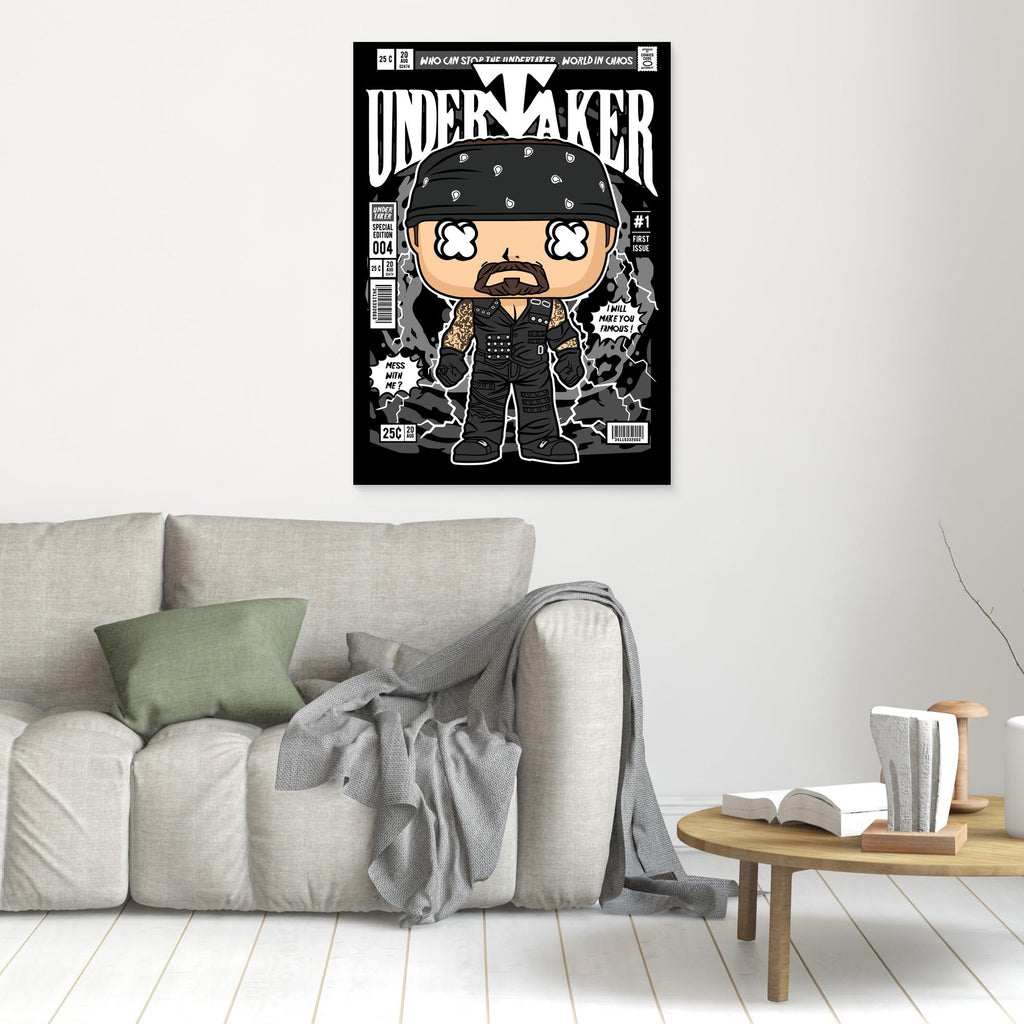 Undertaker Pop Art Canvas – WWE Man Cave Wall Decor - Framed Pop Art