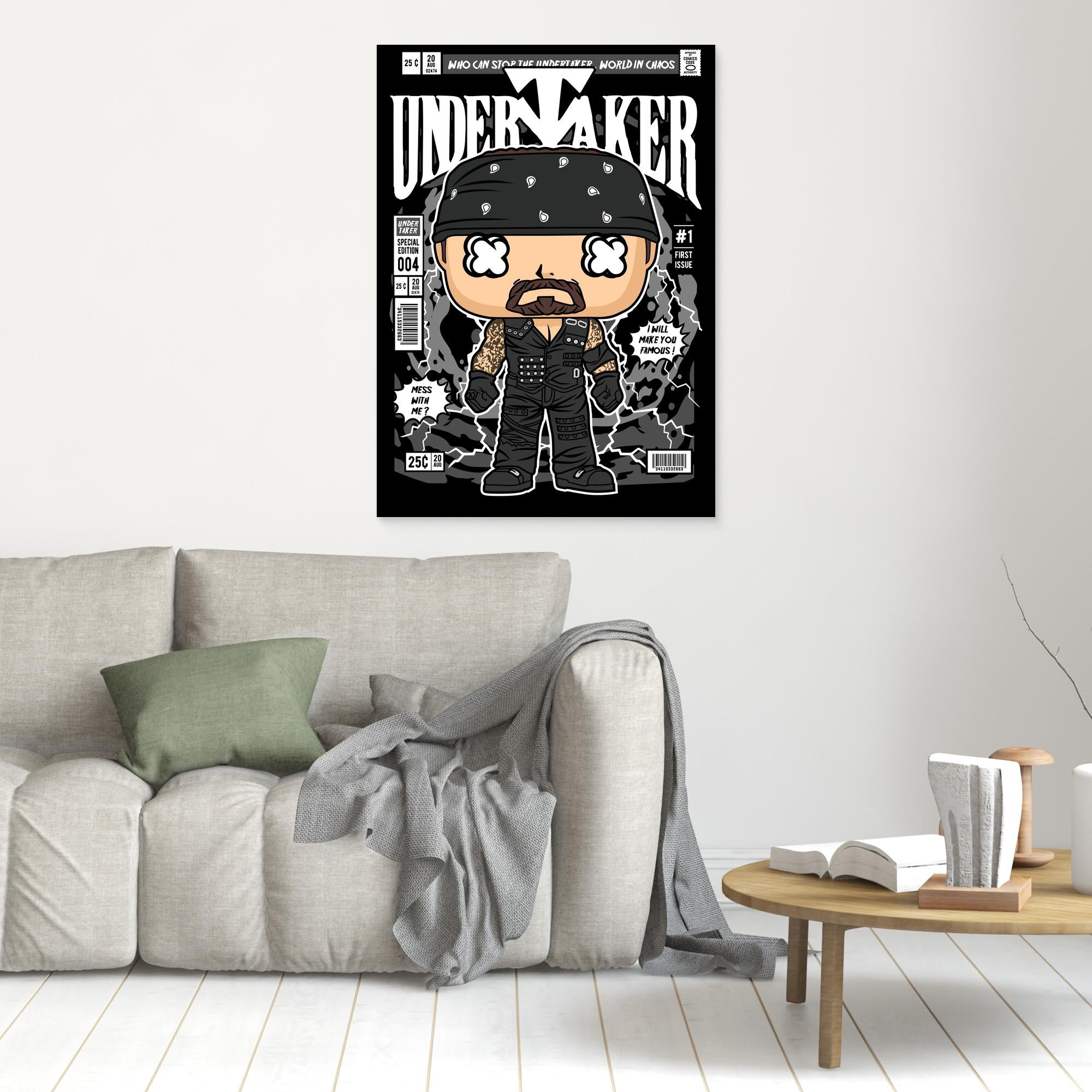 Undertaker Pop Art Canvas – WWE Man Cave Wall Decor - Framed Pop Art