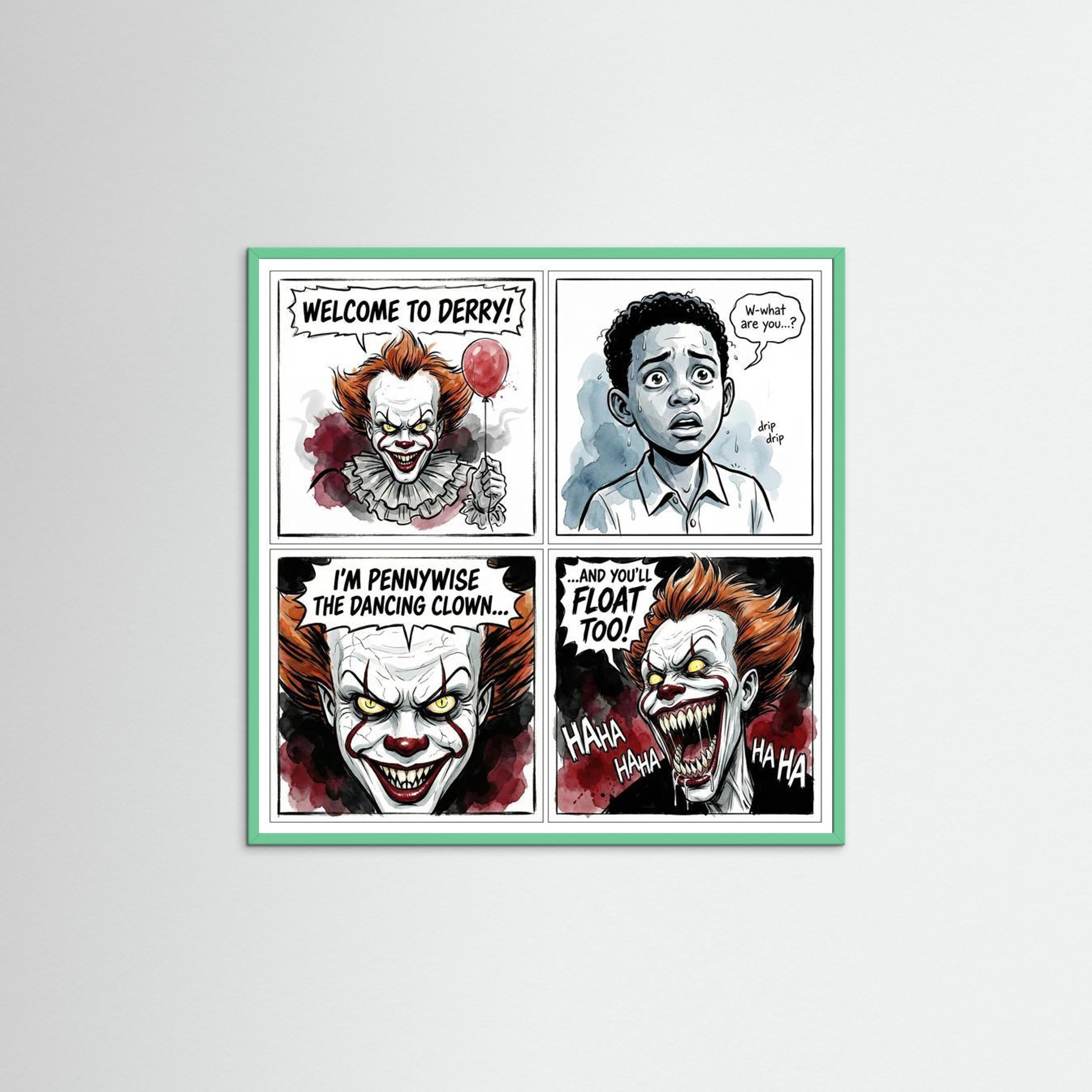 Pennywise "You'll Float Too" Comic Art Canvas Print