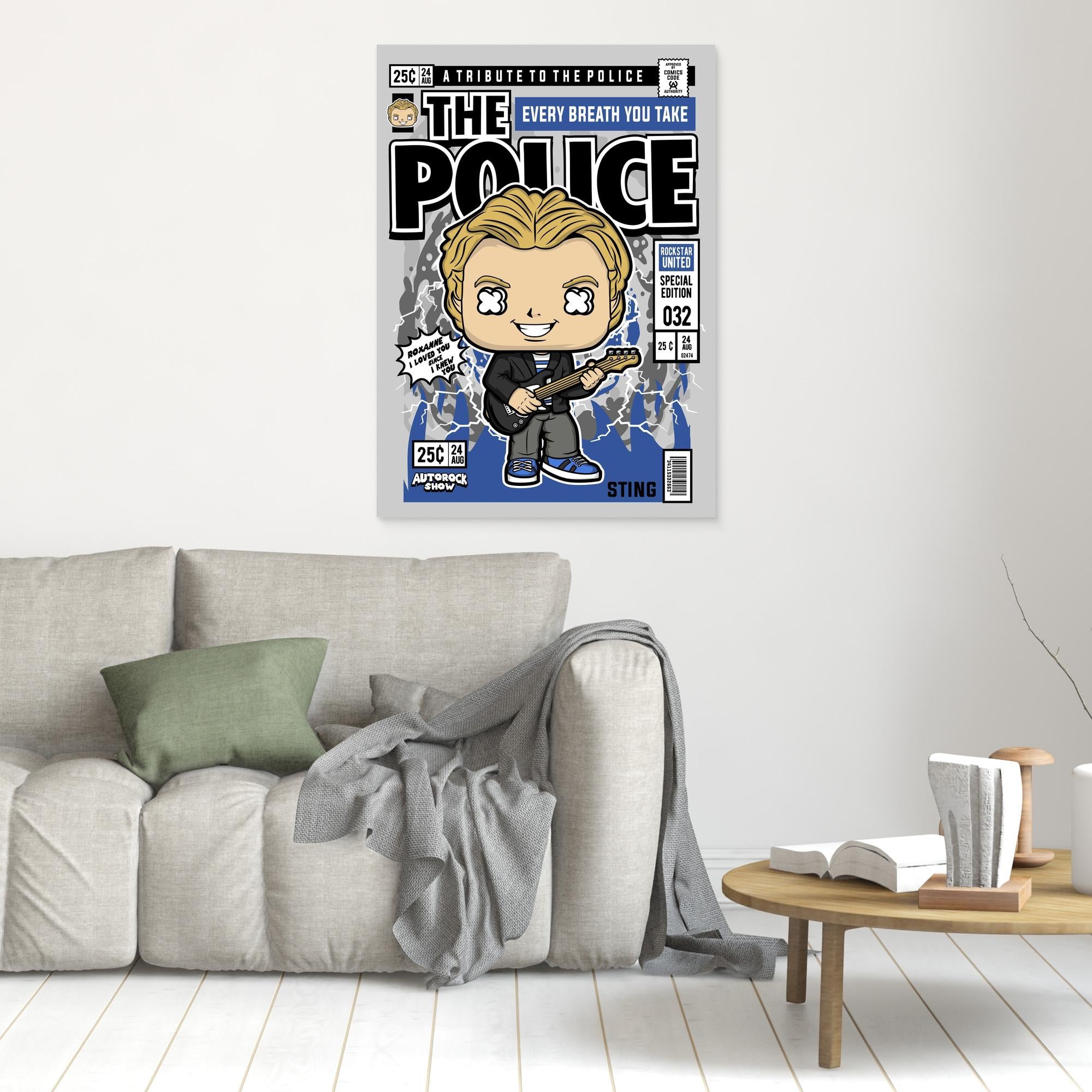 Police Tribute Wall Art Print for Music Rooms & Studios - Framed Pop Art