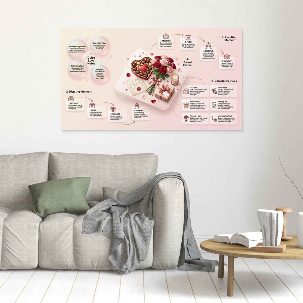 Valentine's Date Night Wall Art Framed Canvas Guide - Framed Pop Art