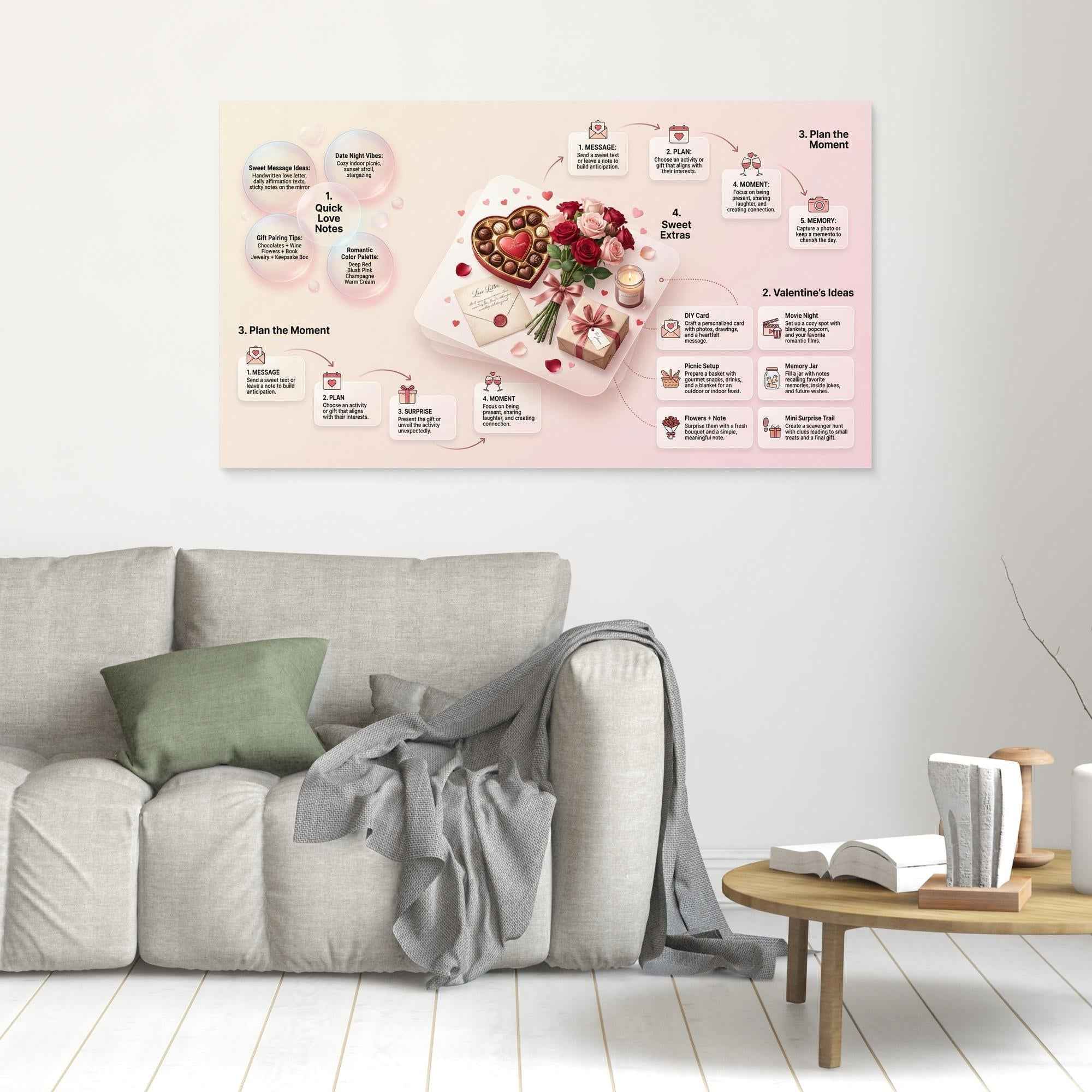 Valentine's Date Night Wall Art Framed Canvas Guide - Framed Pop Art