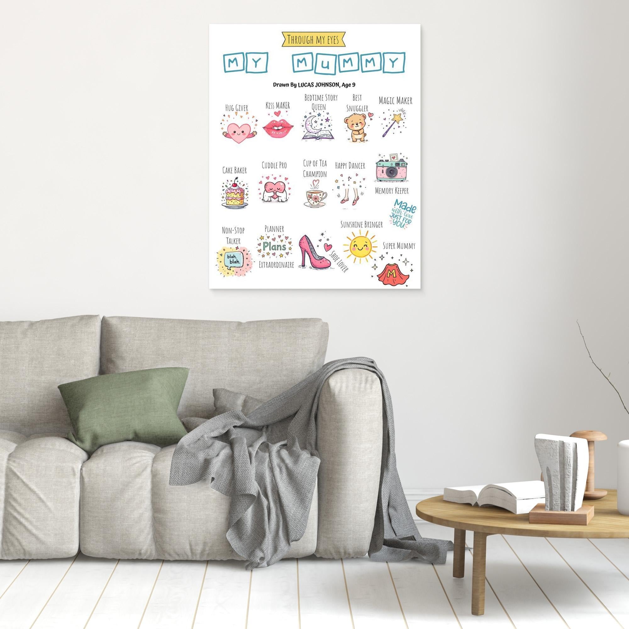 Personalised Through My Eyes My Mummy Canvas Print