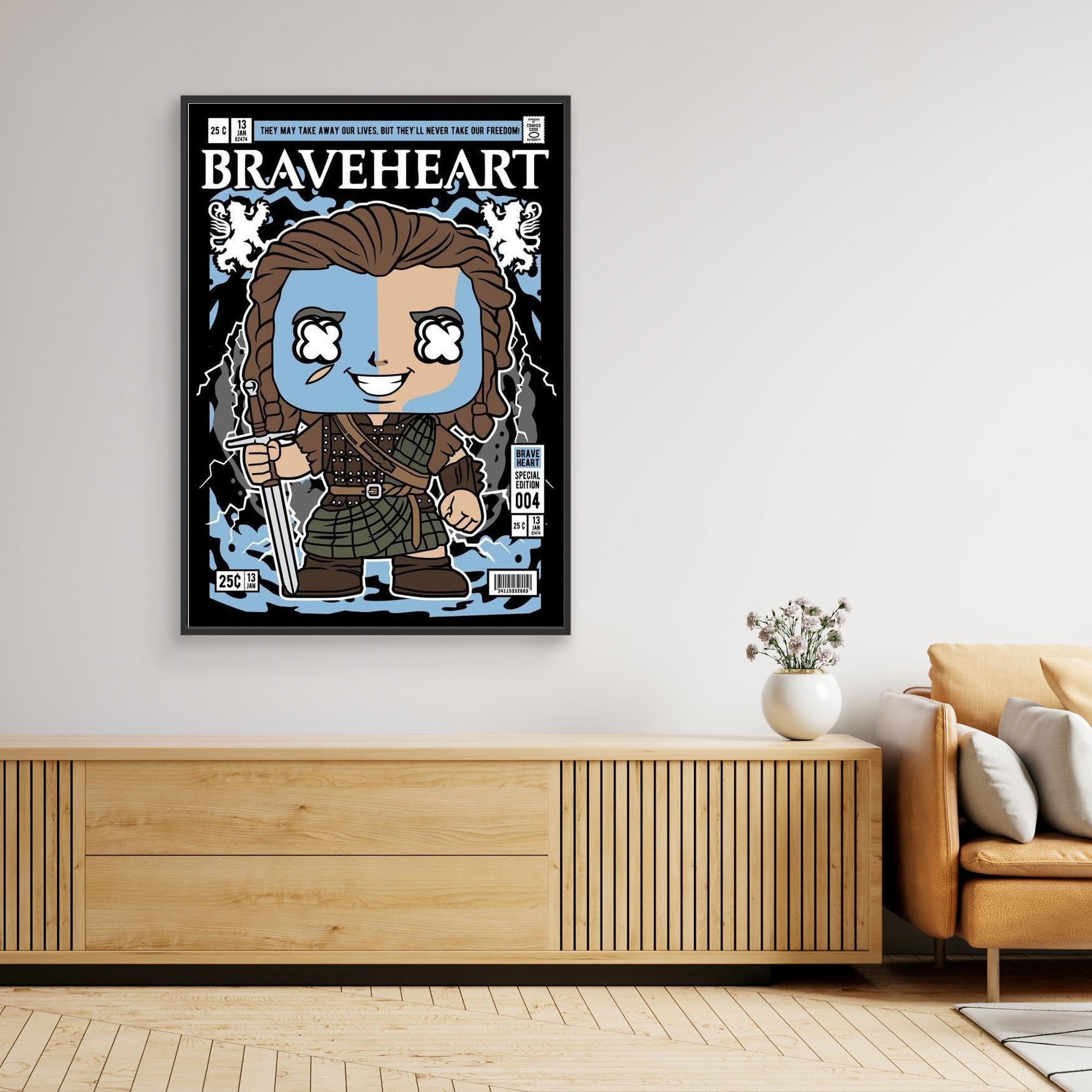 Braveheart William Wallace Comic Art | Movie Decor for Office - Framed Pop Art