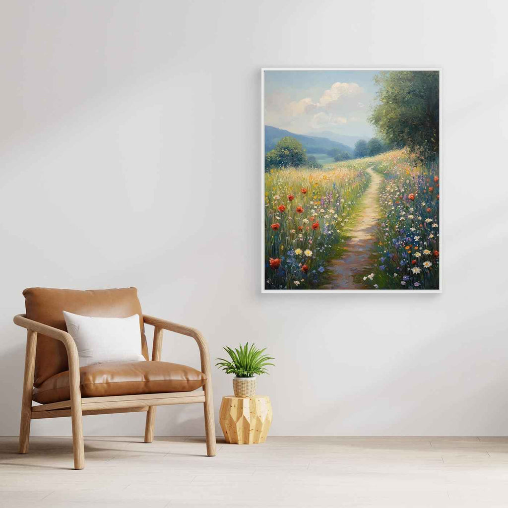Hallway Wall Art – Wildflower Meadow Path Canvas Print