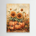 Autumn Pumpkins Sunflowers Canvas Wall Art