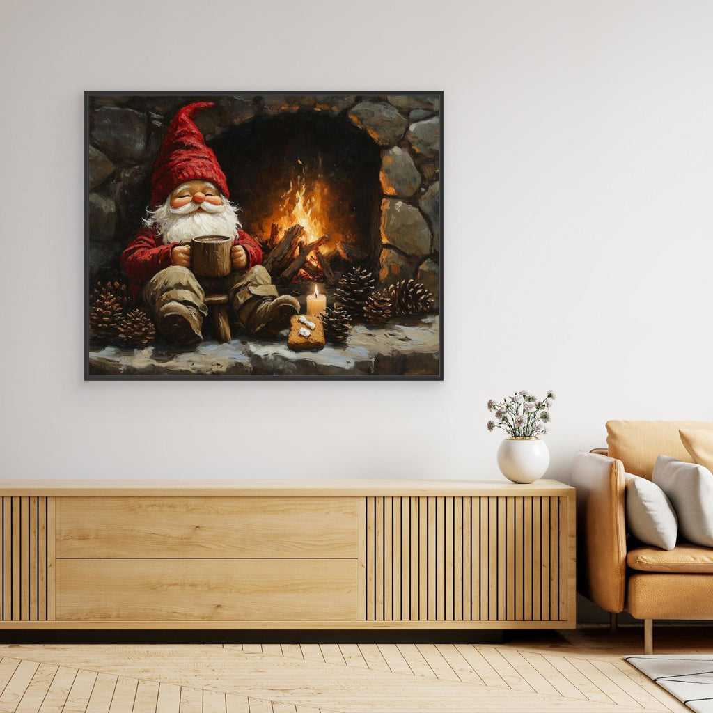 Scandinavian Tomte Folklore Art | Mythical Gnome Wall Decor - Framed Pop Art