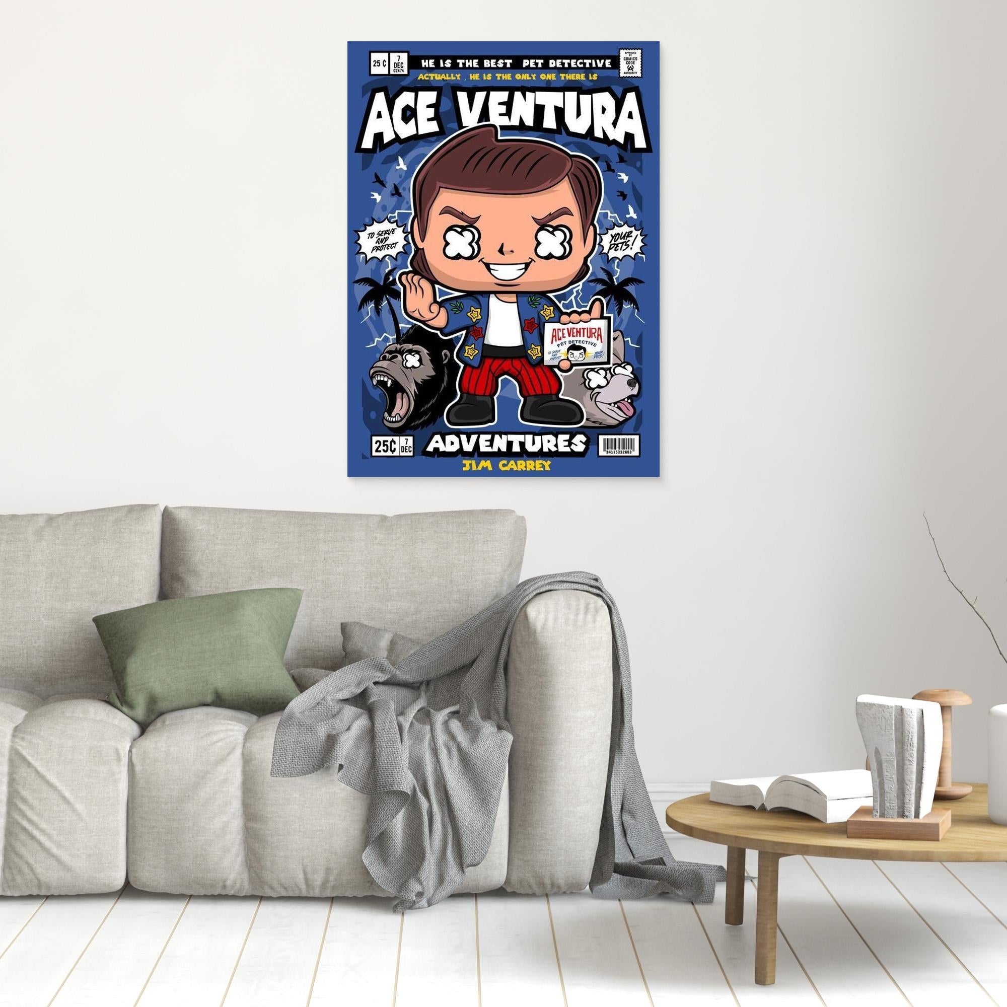 Ace Ventura Pet Detective Comic Style Canvas Wall Art