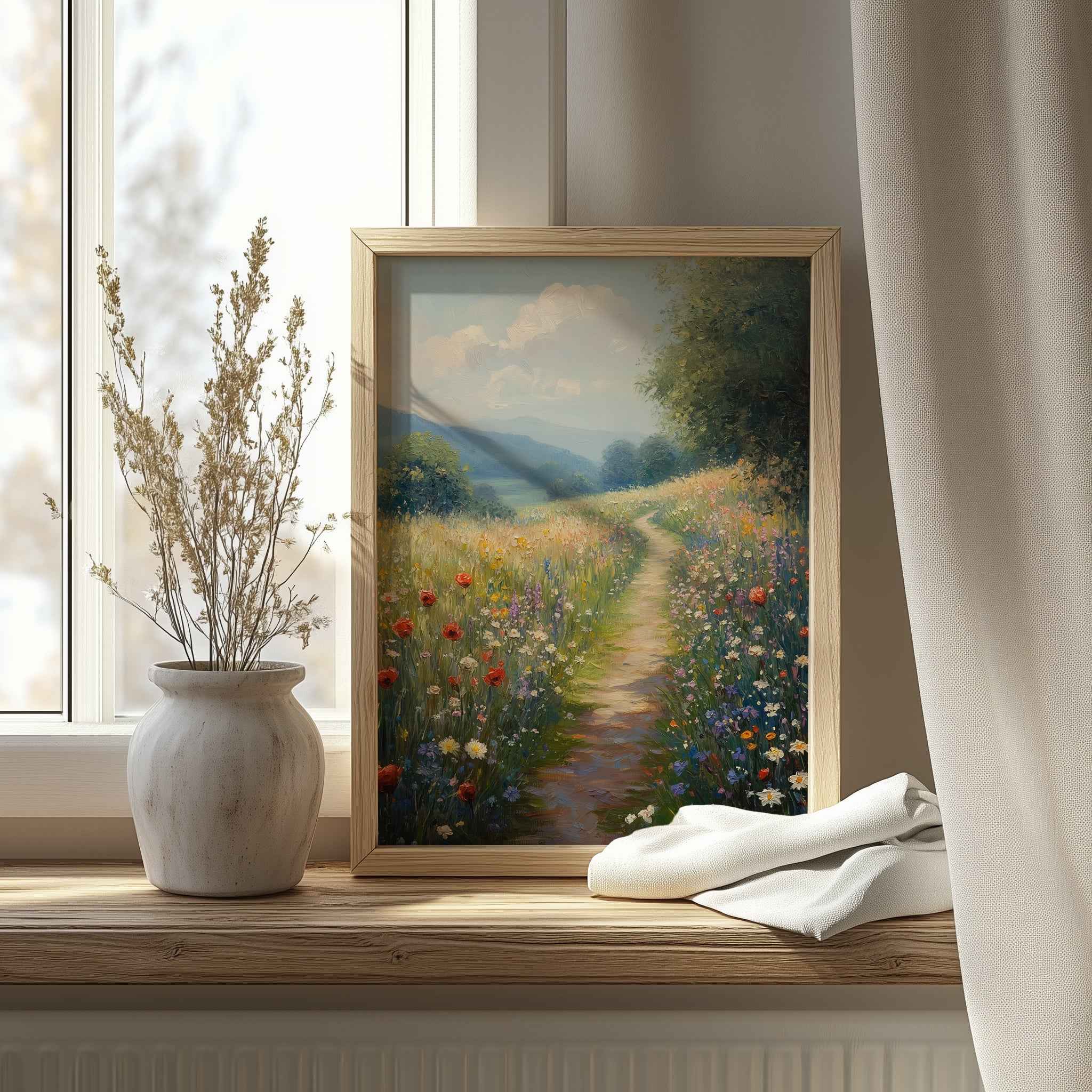 Hallway Wall Art – Wildflower Meadow Path Canvas Print