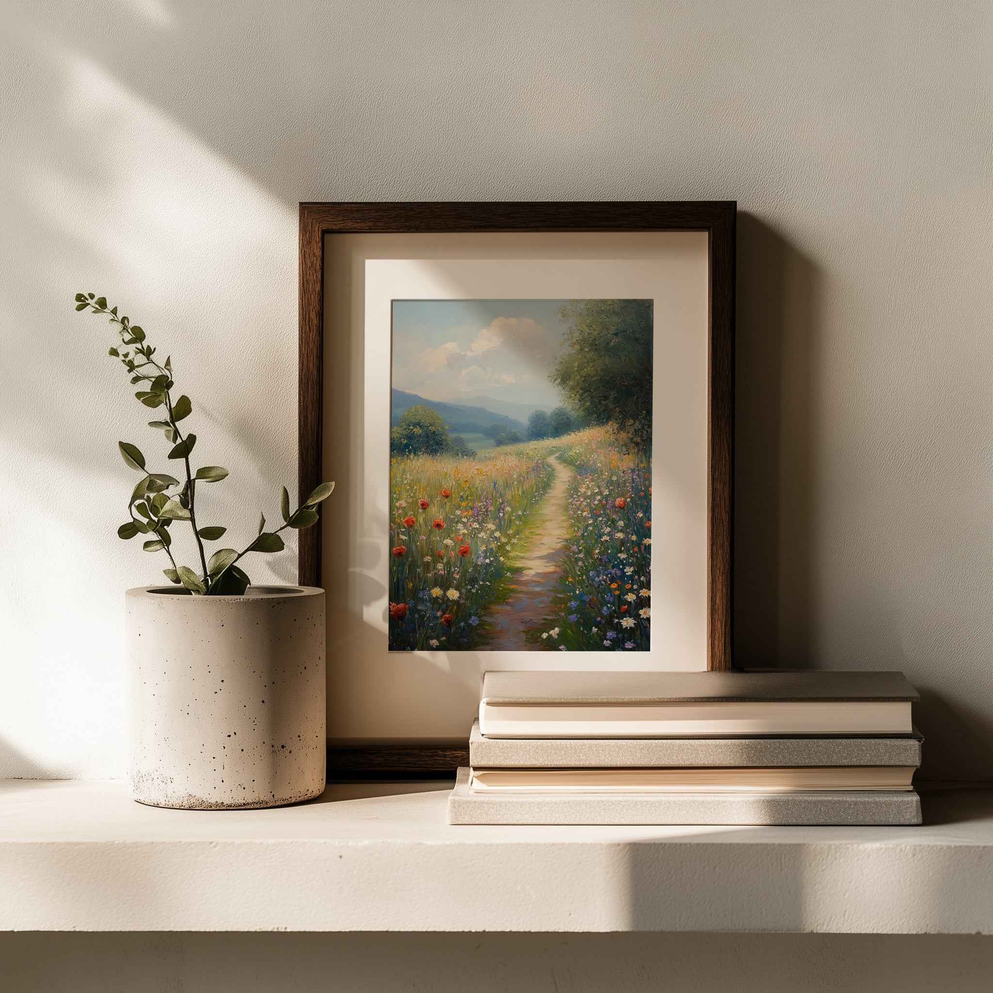 Hallway Wall Art – Wildflower Meadow Path Canvas Print